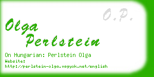olga perlstein business card